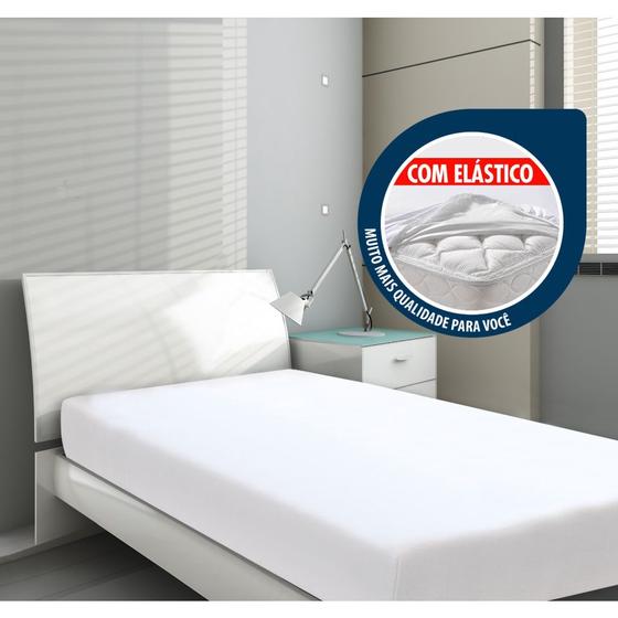Imagem de Capa Protetora de Cama Colchão Solteiro Com Elástico Anti-ácaro Resistente 88x188x18cm Cores Variadas - Envio Imediato