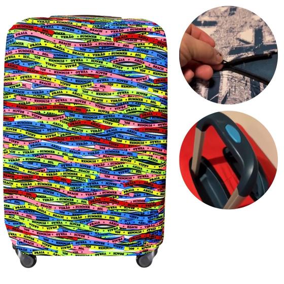 Imagem de Capa Protetora De Malas De Viagem Super Prática e Com Proteção de Riscos Da Sua Bagagem Tam P