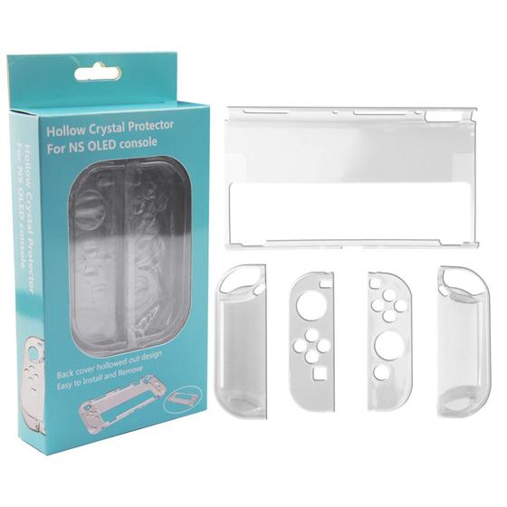 Imagem de Capa Protetora Dock Flip Case Para Nintendo Switch Oled Joy-con Removível Transparente Branca