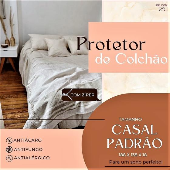 Imagem de Capa Protetora P Colchão Casal Padrão 138x188x18 Com Elástico