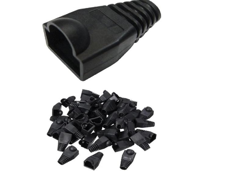 Imagem de Capa Protetora P/ Conector Rj45 Tipo Boot Preto Pct 1000 Pçs
