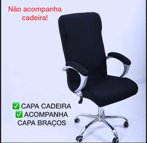 Imagem de Capa Protetora para Cadeira Executiva Secretária Escritório Ajustável Preto
