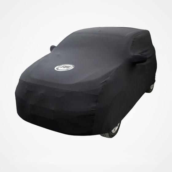 Imagem de Capa protetora para cobrir carro fiat uno anti-poeira anti-riscos tecido cor preta capas lp