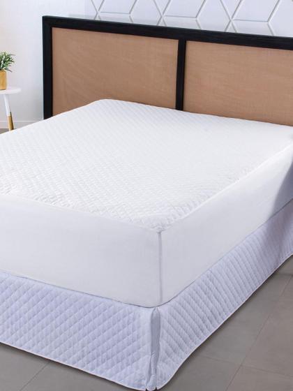 Imagem de Capa Protetora Para Colchão Cama Casal Queen Impermeável Matelado Ultrassônico Com Elastico Serve Para Cama Box