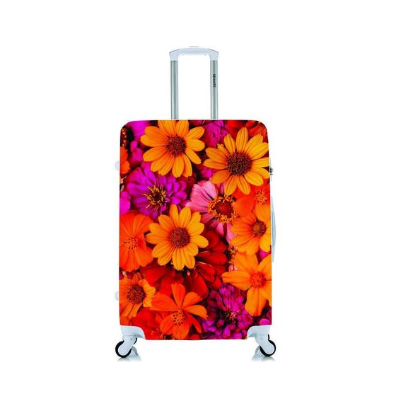 Imagem de Capa Protetora Para Mala Viagem Personalizada Grande Flores Coloridas