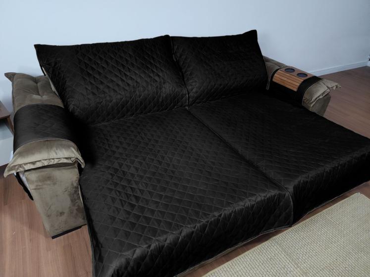 Imagem de Capa Protetora para sofá-cama de 2,20m Com Suporte de Braço