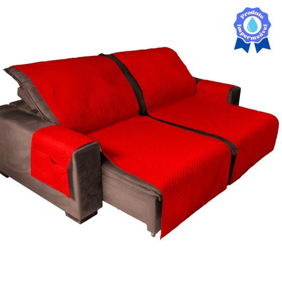 Imagem de Capa Protetora Para Sofa Retratil Impermeável 1,80 Vermelho