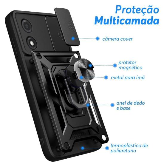 Imagem de Capa Resistente p/ Motorola Moto E13 4G - Preto