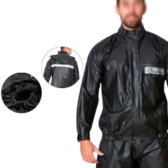 Imagem de Capa Roupa Chuva Conjunto Calça Feminina Moto Macacão Pantaneiro Ciclista Motoboy Frio Mulher Homem Moderna