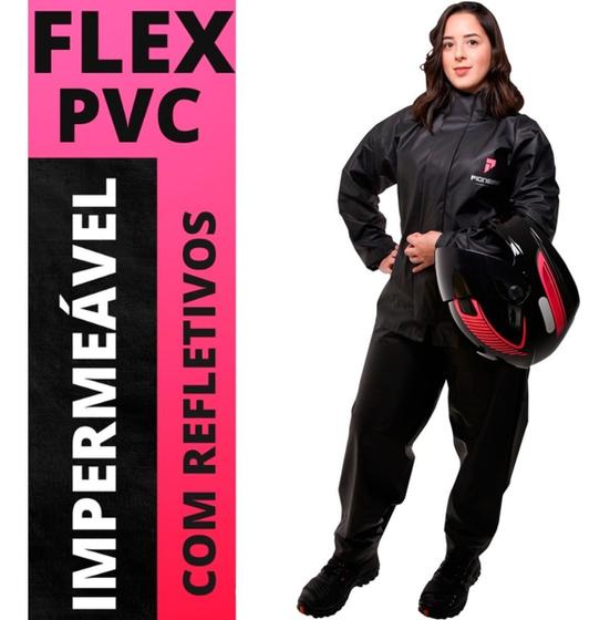 Capa Roupa Chuva Conjunto Jaqueta Calça Motoqueiro Feminino - Pioneira Imagem de Capa Roupa Chuva Conjunto Jaqueta Calça Motoqueiro Feminino
