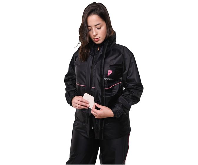 capa roupa de chuva motoqueira feminina nylon pioneira tam xg 0084 Capas de Chuva Moto