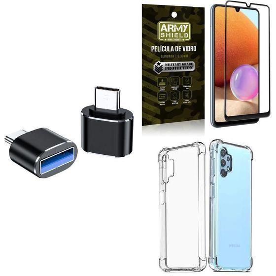 Imagem de Capa Samsung A32 4G + Adaptador Otg Tipo C/Usb + Película 3D