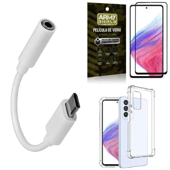 Imagem de Capa Samsung A53 + Adaptador Fone Tipo C/P2 + Película 3D