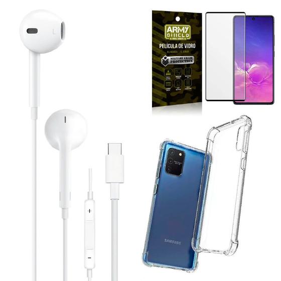 Imagem de Capa Samsung S10 Lite + Fone de Ouvido Tipo C + Película 3D