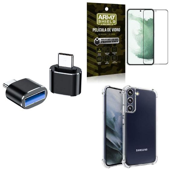 Imagem de Capa Samsung S22 + Adaptador Otg Tipo C/Usb + Película 3D