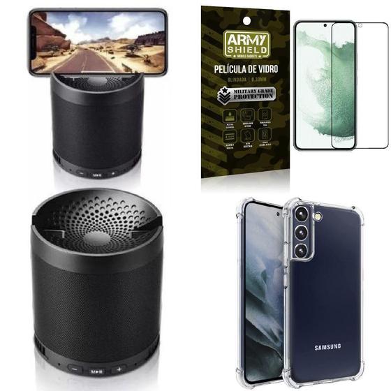 Imagem de Capa Samsung S22 Plus + Som Bluetooth Potente Q3 + Película