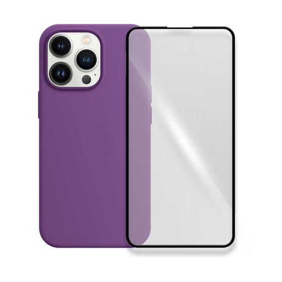 Imagem de Capa Silicone Compatível Com iPhone 13 Pro Max + Película 3D