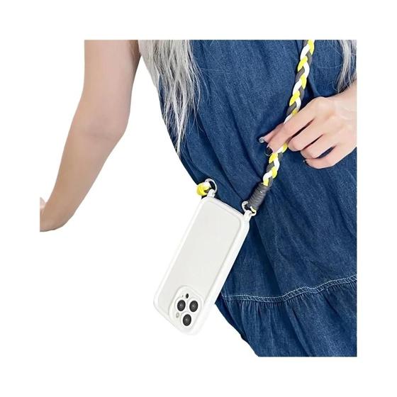 Imagem de Capa Silicone Fosco para iPhone 14 Pro Max - À Prova de Choque com Cordão