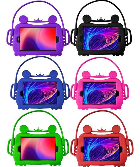 Imagem de Capa Silicone Infantil Para Tablet Lenovo Tab M9 Mtk Com Suporte Veicular