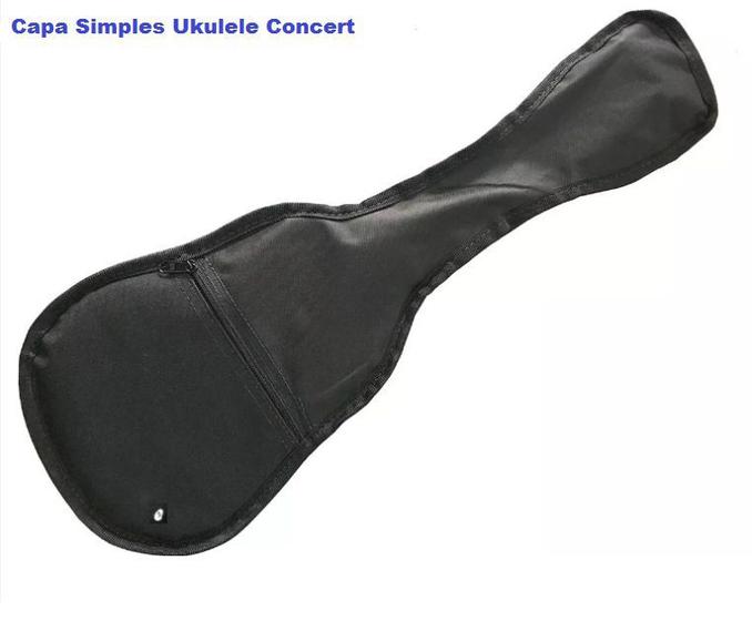 Imagem de Capa Simples Ukulele Concert c/ alça Lateral - Cor Preta