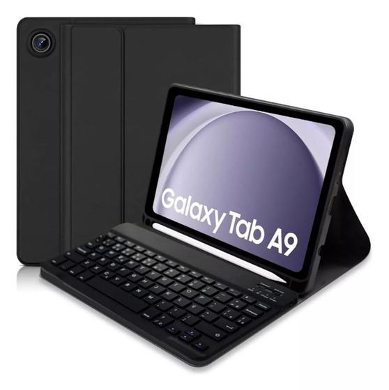 Capa Smart Com Teclado + Caneta Touch Para Tablet Galaxy A9 8.7 - FAM Imagem de Capa Smart Com Teclado + Caneta Touch Para Tablet Galaxy A9 8.7