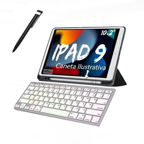 Imagem de Capa Smart Com Teclado Para Pad 9 ª Geração 10,2 + Caneta