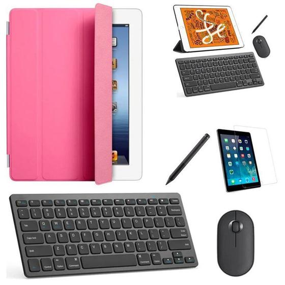 Imagem de Capa Smart Rosa Teclado, Mouse, Pel, Can Stylus iPad 6 9,7"