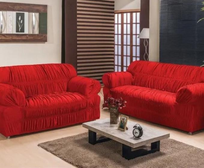 Capa Sofa Riviera 12 Elásticos 2 e 3 lugares liso Capa para Sofá
