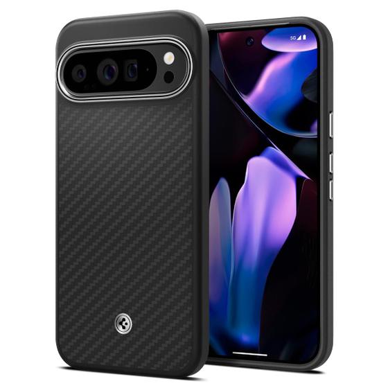 Imagem de Capa Spigen Enzo Aramid para Pixel 9 Pro - Preta Fosca