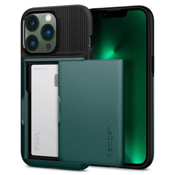 Imagem de Capa Spigen Slim Armor CS para iPhone 13 Pro - Verde Meia-Noite