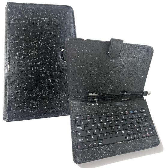Imagem de Capa Suporte Case com teclado p/ Tablet Samsung Galaxy de 7 a 8 polegadas