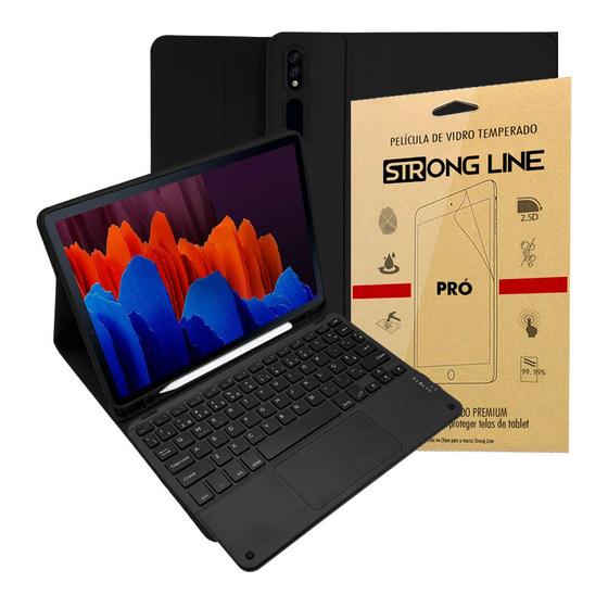 Imagem de Capa Tab S7 Plus 12. 4 Case Com Teclado Touchpad + Pelicula de Vidro Premium