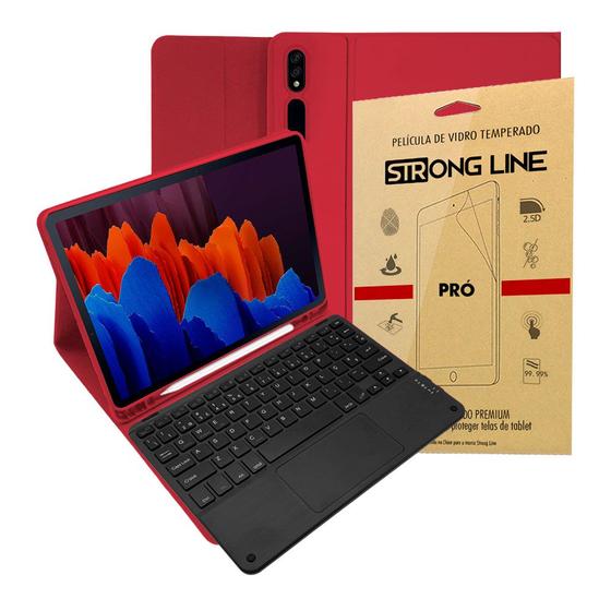 Imagem de Capa Tab S7 Plus 12. 4 Case Com Teclado Touchpad + Pelicula de Vidro Premium