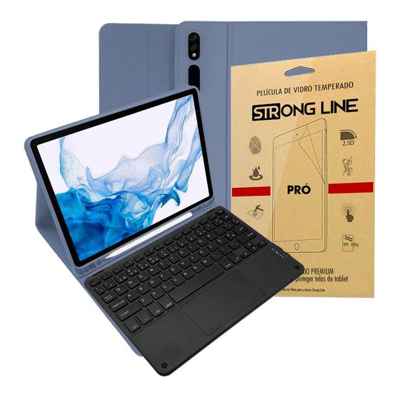 Imagem de Capa Tab S8 Plus 12. 4 Case Com Teclado e Touchpad + Pelicula de Vidro Premium