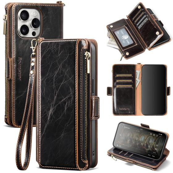 Imagem de Capa tipo Carteira Antsturdy para iPhone 16 Pro - Design Moderno