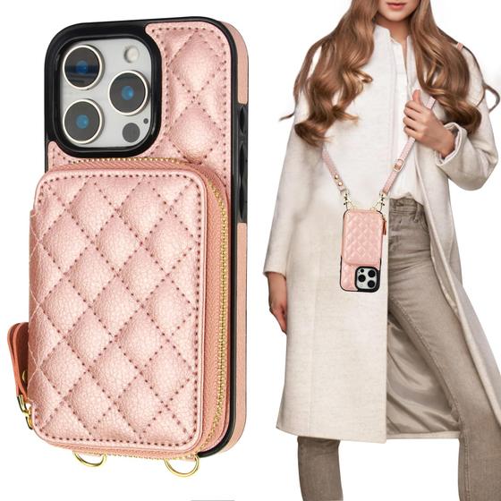 Imagem de Capa tipo carteira crossbody Bocasal para iPhone 16 Pro 6.3"