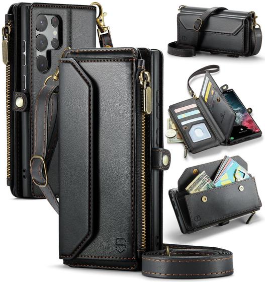 Imagem de Capa tipo carteira crossbody Strapurs Samsung Galaxy S22 Ultra 5G