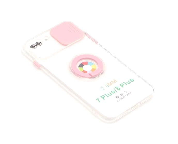 Imagem de Capa TPU com  e Suporte Anel IPhone 7 -8 Plus (rosa)