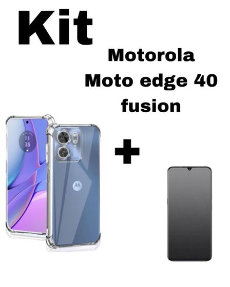 Imagem de Capa Transparente + Película Fosca Privacidade Curva Para Motorola Edge 40 Fusion