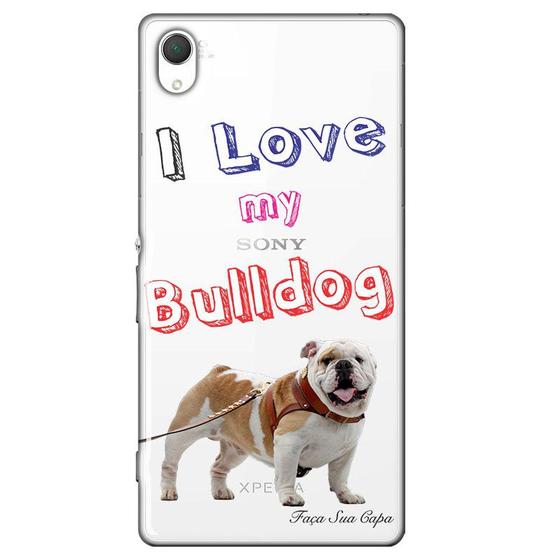 Imagem de Capa Transparente Personalizada Exclusiva Sony Xperia Z3+ E6553 I Love My Bulldog - TP74