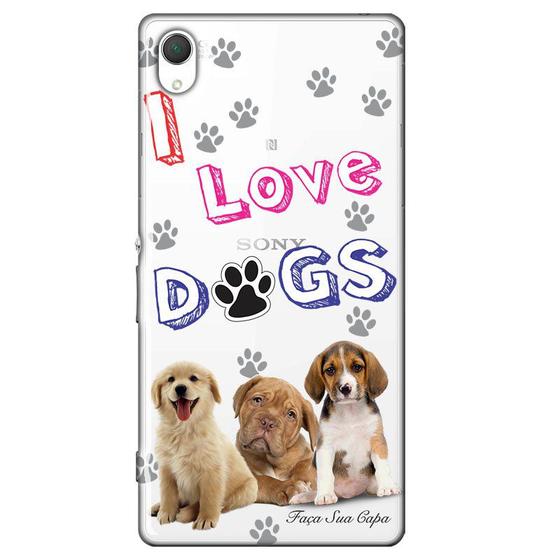Imagem de Capa Transparente Personalizada Exclusiva Sony Xperia Z3+ E6553 I Love My Dogs - TP69