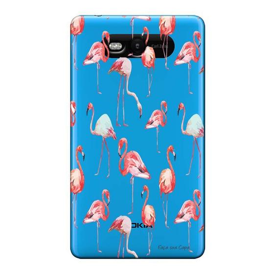 Imagem de Capa Transparente Personalizada para Nokia Lumia N820 Flamingos - TP315