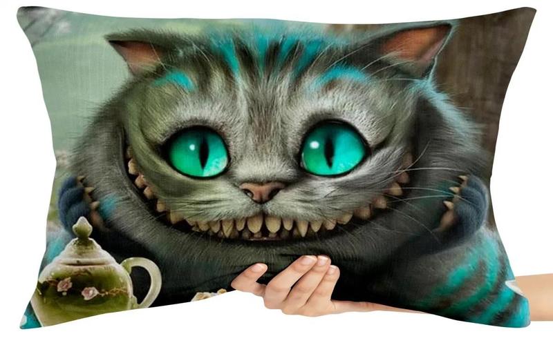 Imagem de Capa Travesseiro fronha com ziper 50x70  Gato de Cheshire