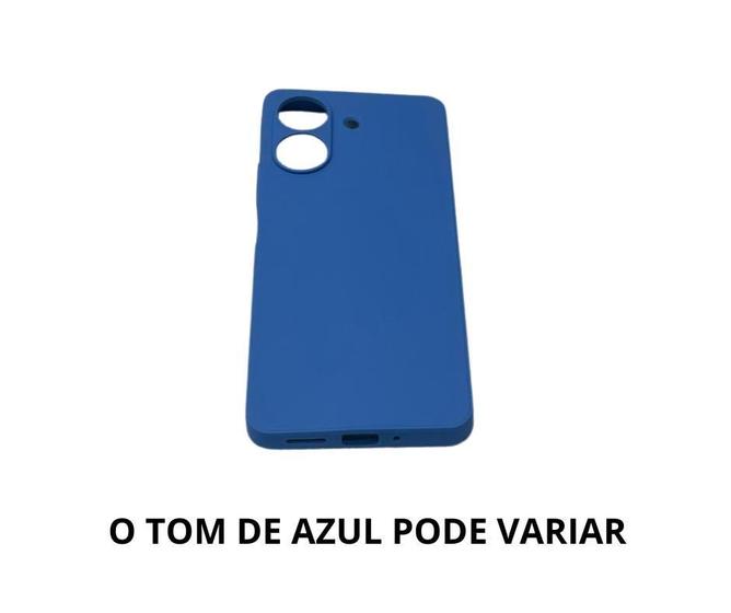 Imagem de Capa Veludo Azul Compatível Xiaomi Redmi 13c Lançamento 2023