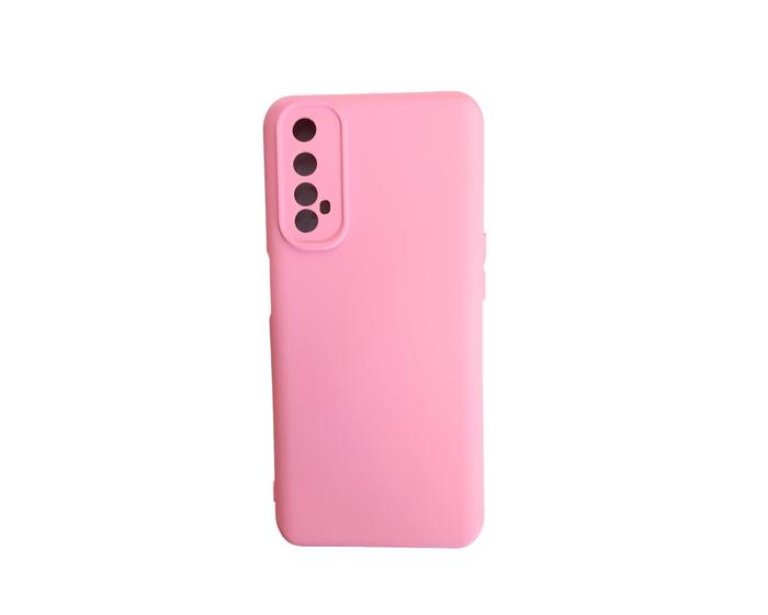 Imagem de Capa Veludo Rosa-claro Compatível com Realme 7 + Película 3D