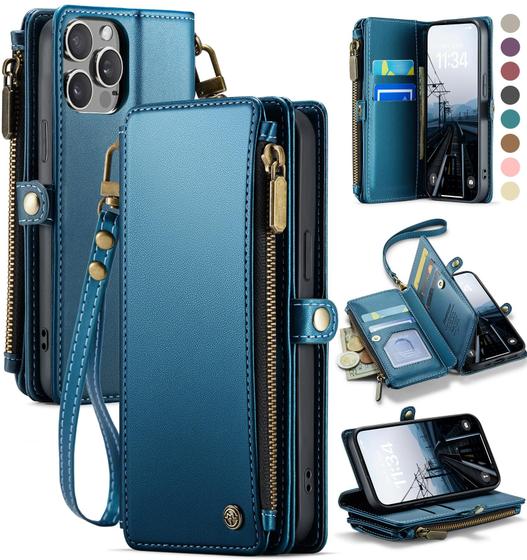 Imagem de Capa Wallet Defencase para iPhone 12/Pro - Azul Escuro