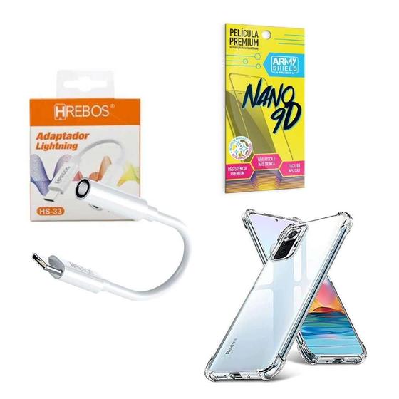 Imagem de Capa Xiaom Redminote10 + Adaptador P2 P Tipo C + Película 9D