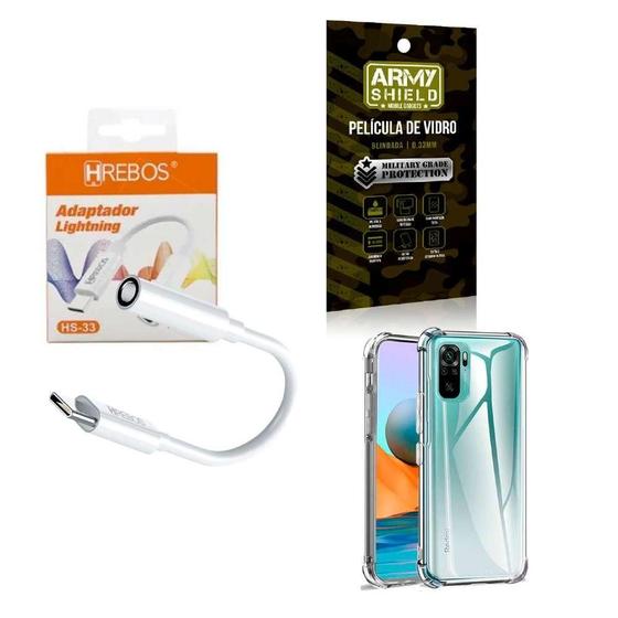 Imagem de Capa Xiaomi Redminote10S + Adaptador P2 Tipo C + Película 3D