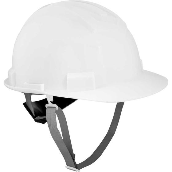 Imagem de Capacete aba frontal, branco, com jugular e suspensão com catraca, VONDER PLUS