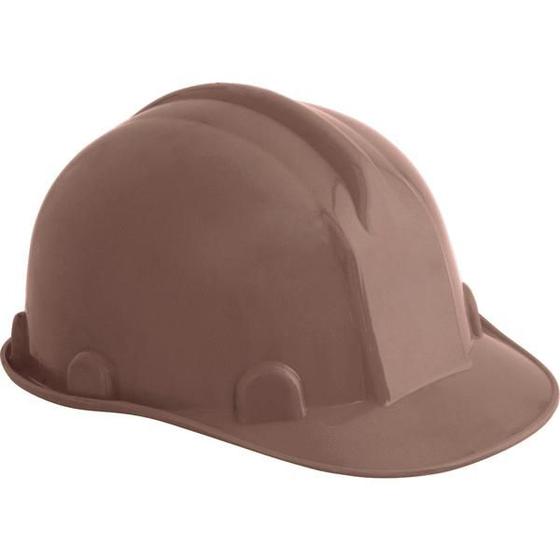 Imagem de Capacete aba frontal marrom com carneira plastica classe b ca 31469 selo inmetro - Vonder